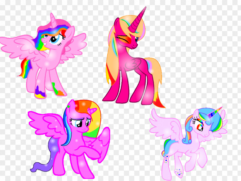 Rainbow Pink Horse Animal Figurine Clip Art PNG