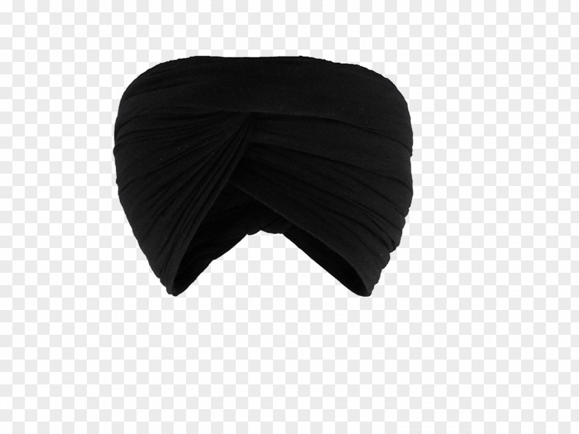 Sikh Khanda Cap Black Turban Seam Polyester PNG