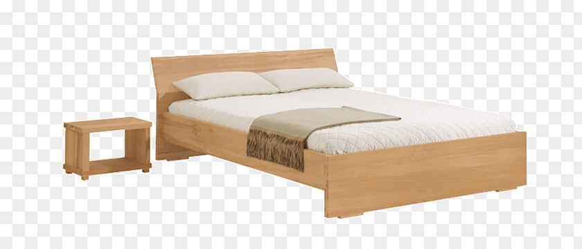Dark Brown Wood Bed Frame Mattress Bedroom PNG