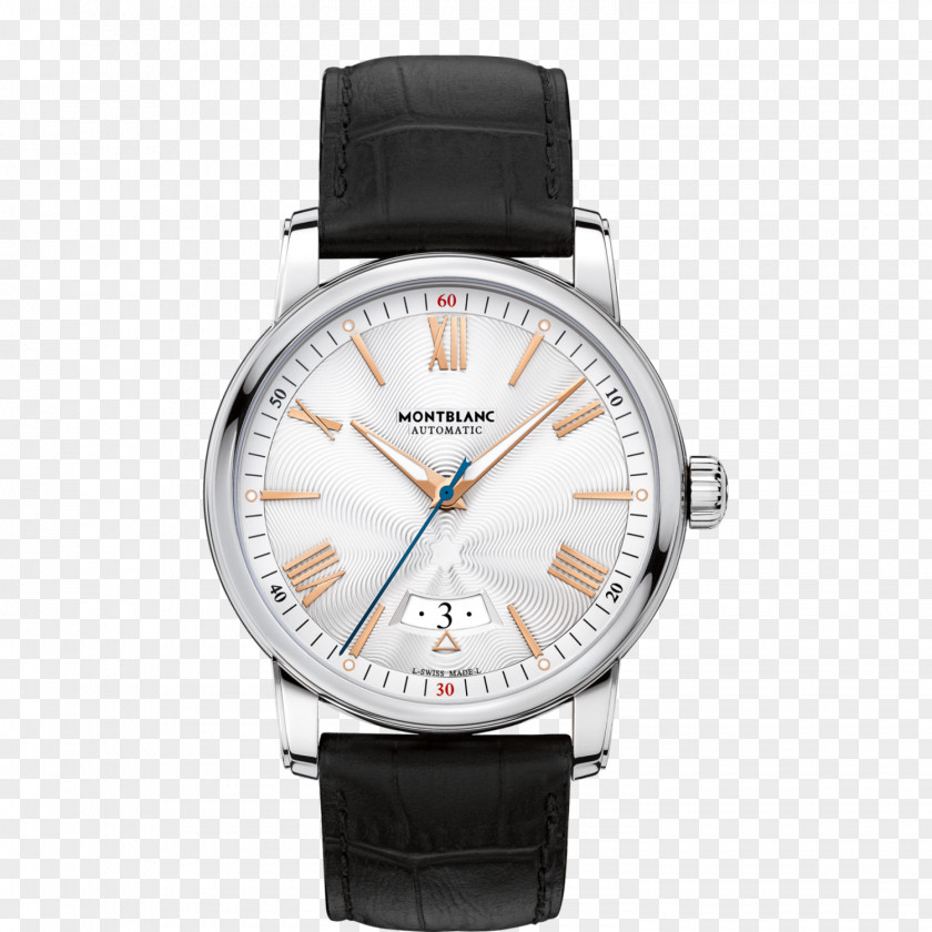 Montblanc Watches Silver Male Table Automatic Watch Chronograph Leather PNG