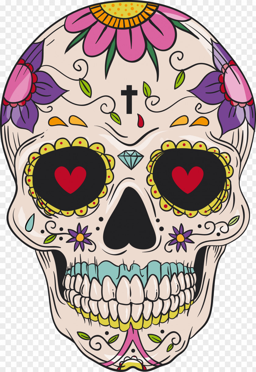 Caveira Skull And Crossbones Mexico Day Of The Dead Death Caveiras PNG