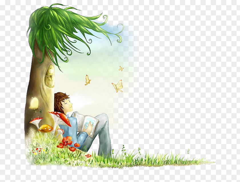 Fairy Tree Homo Sapiens Cartoon Child Illustration PNG