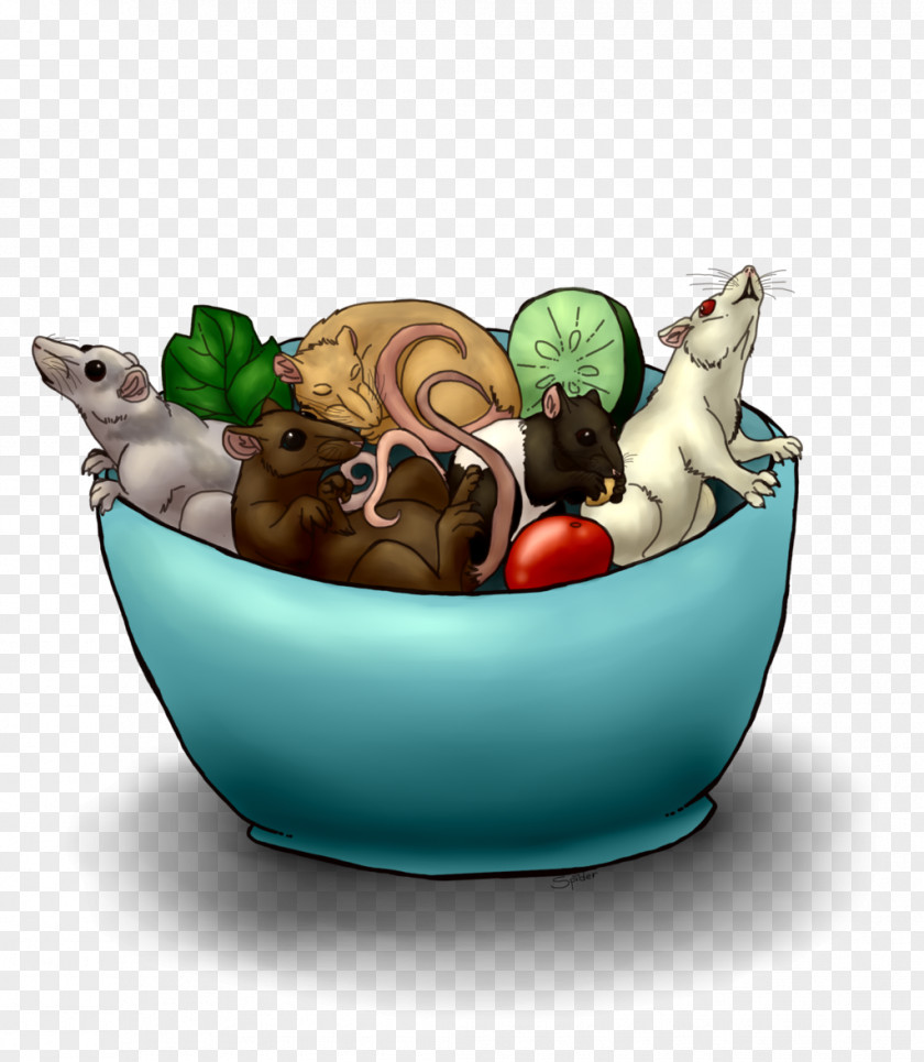 Rat & Mouse Food Salad Bowl PNG