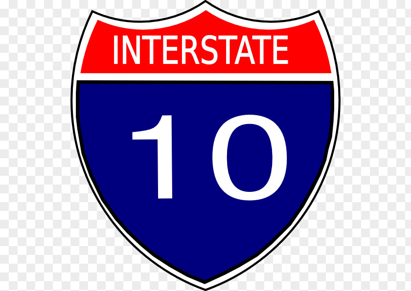 Road Interstate 10 US Highway System Traffic Sign PNG