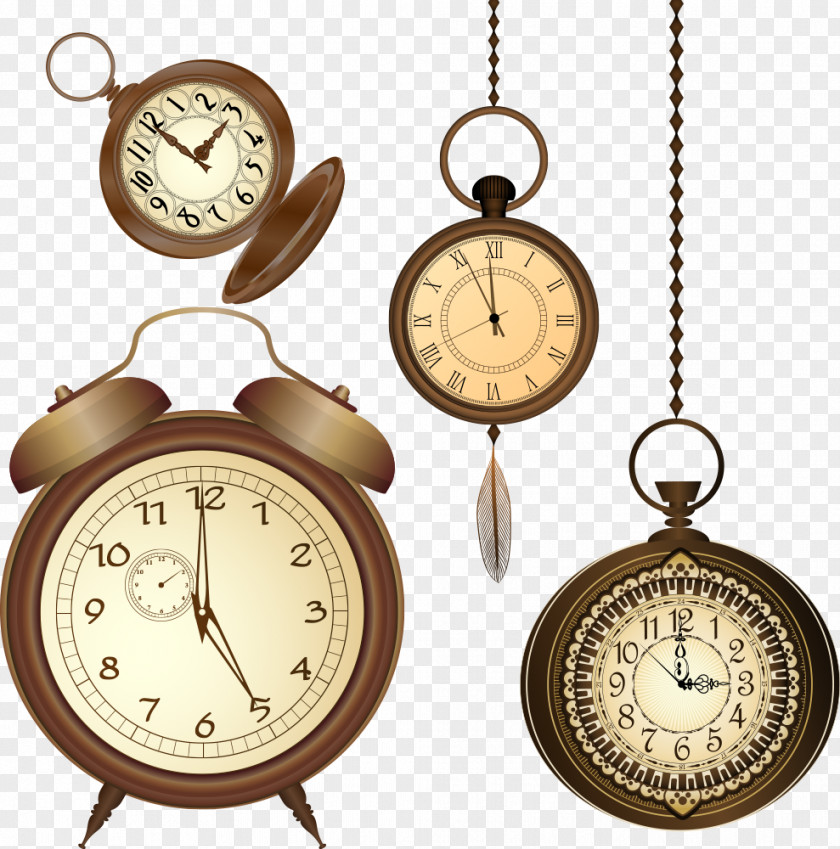 Vector Watch Material Alarm Clock Antique Vintage Clothing PNG