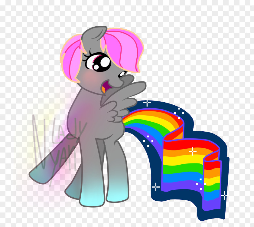 Watercolor Rainbow Pony Nyan Cat Rarity Dash PNG