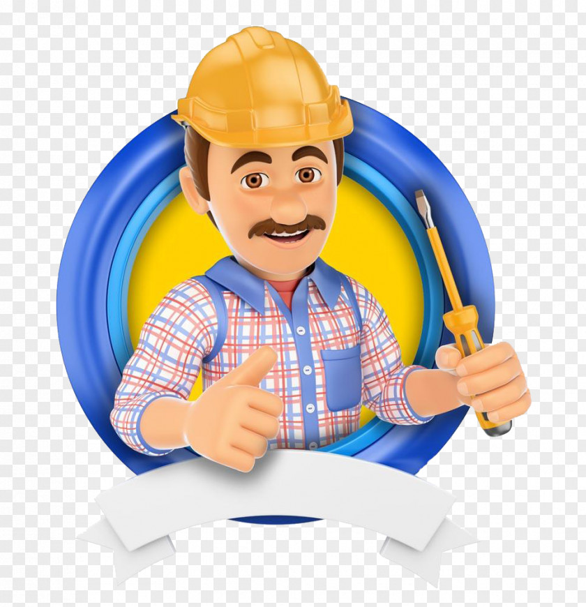 A Worker With Screwdriver 3D Computer Graphics Photography Electrician Illustration PNG