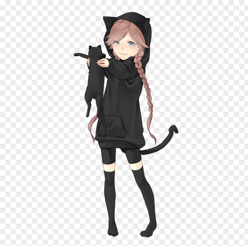 Catgirl Another Anime Kawaii PNG Kawaii, dark girl anime clipart PNG