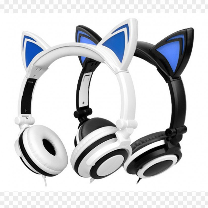 Ear Cat Light Headphones Microphone Laptop PNG