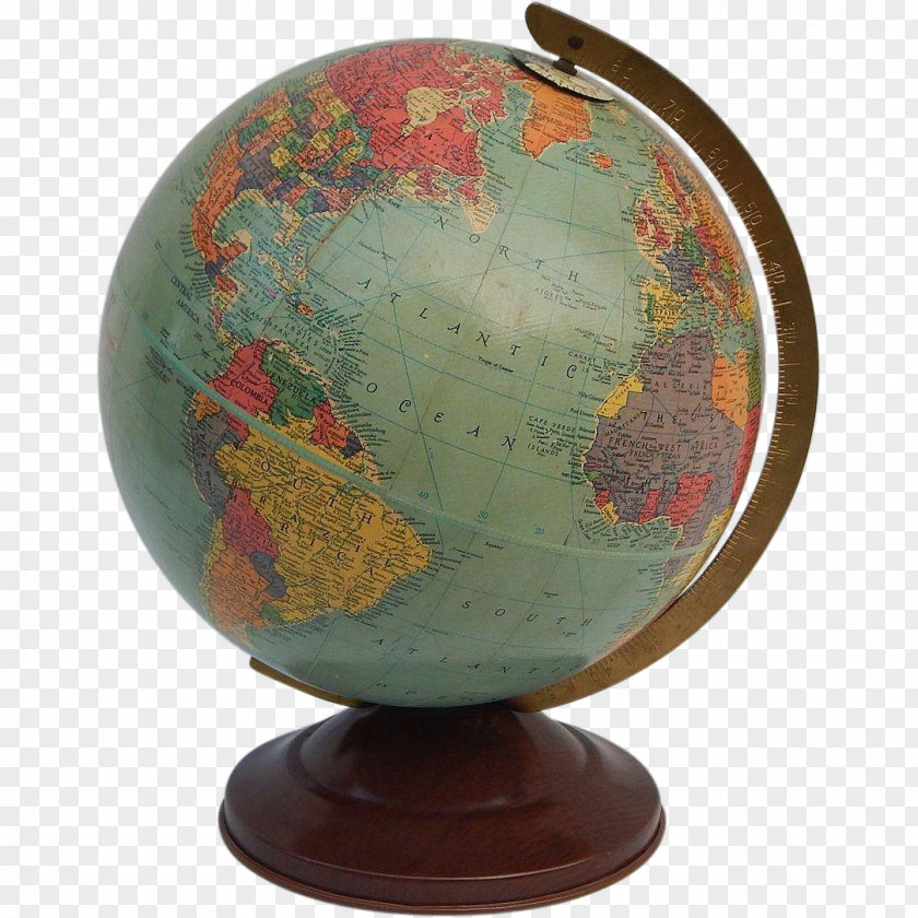 Globe Replogle World Cartography Retro Style PNG