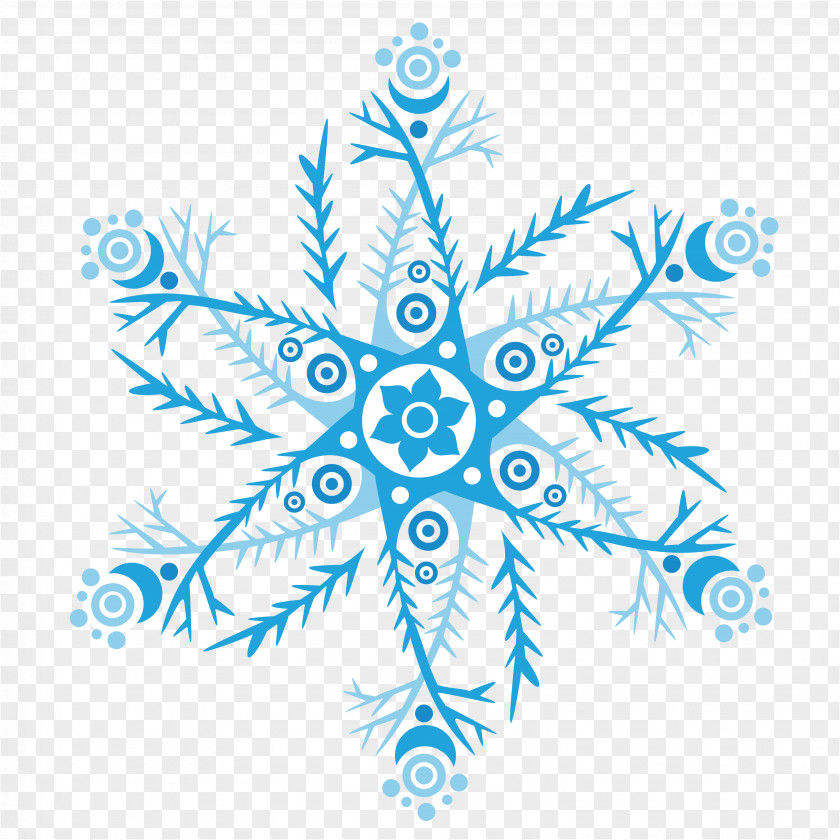 Large Poster Design Snowflake HD Euclidean Vector Blue PNG