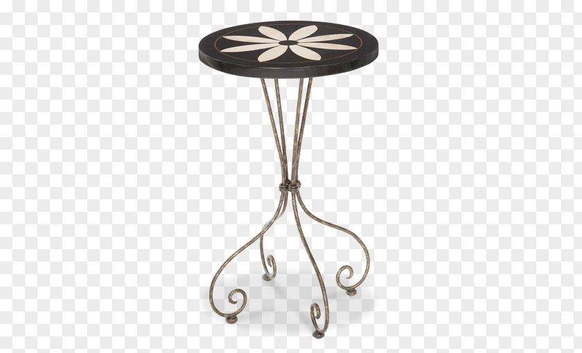 Painted Floral Material AICO Discoveries Flower Accent Table By Michael Amini Black Round Top Metal Scrolled Legs End Product Design PNG