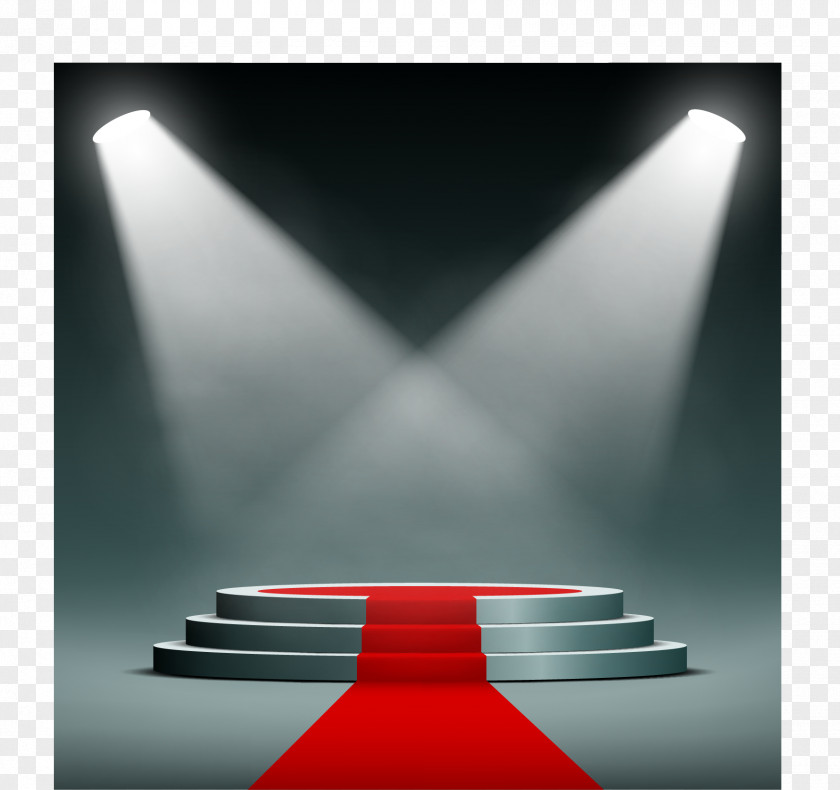 Vector Two Spotlights Shining On The Podium Stock Illustration Carpet Royalty-free PNG