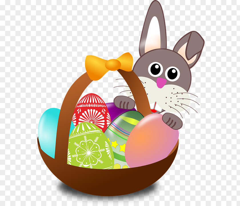 Easter Bunny Egg Hunt Basket Child PNG