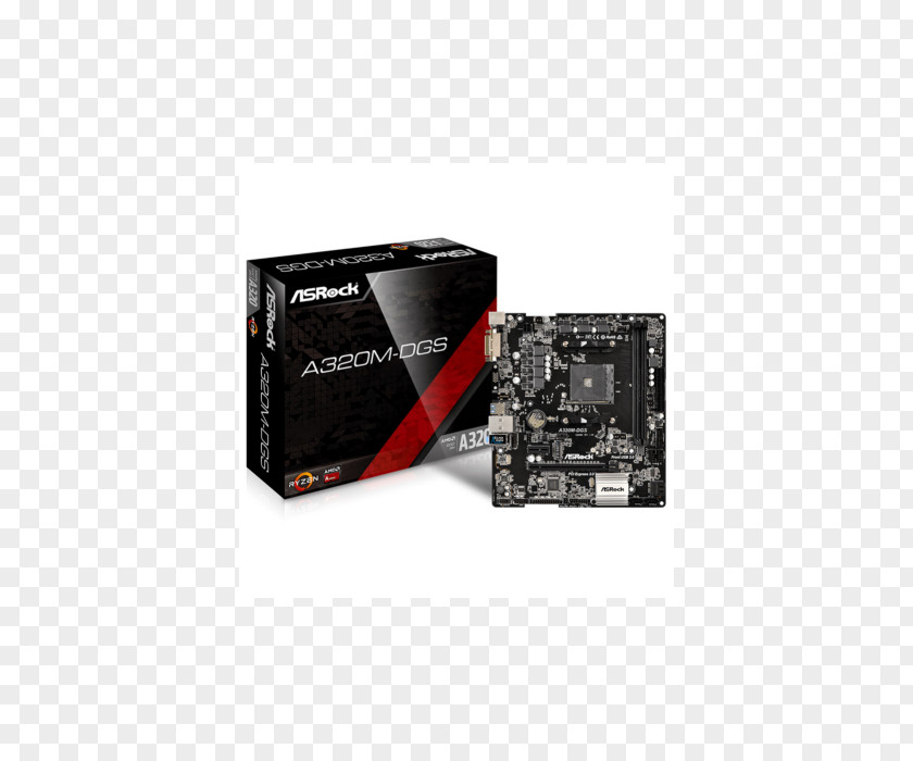 Socket AM4 MicroATX PCI Express ASRock A320M Motherboard A320M-DGS DDR4 SDRAM PNG