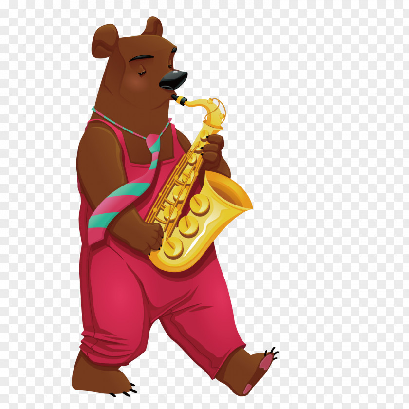 Vector Saxophone Cartoon Musician Musical Instrument Illustration PNG