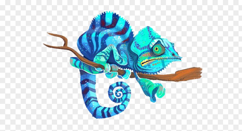 Blue Chameleon Chameleons Reptile Brookesia Minima Illustration PNG