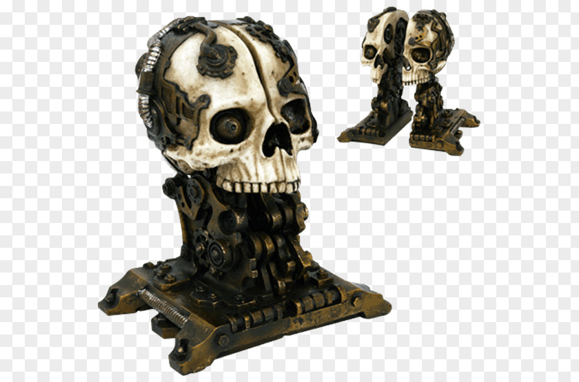 Skull Steampunk Calavera Gear Bookend PNG
