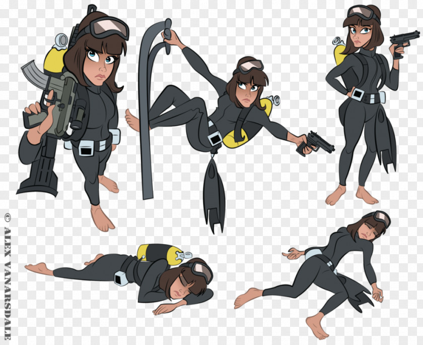 Professor Vector Cartoon Wetsuit Character Fiction PNG