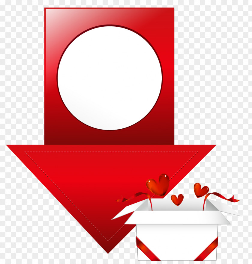 Red Gift Box Down Arrow PNG