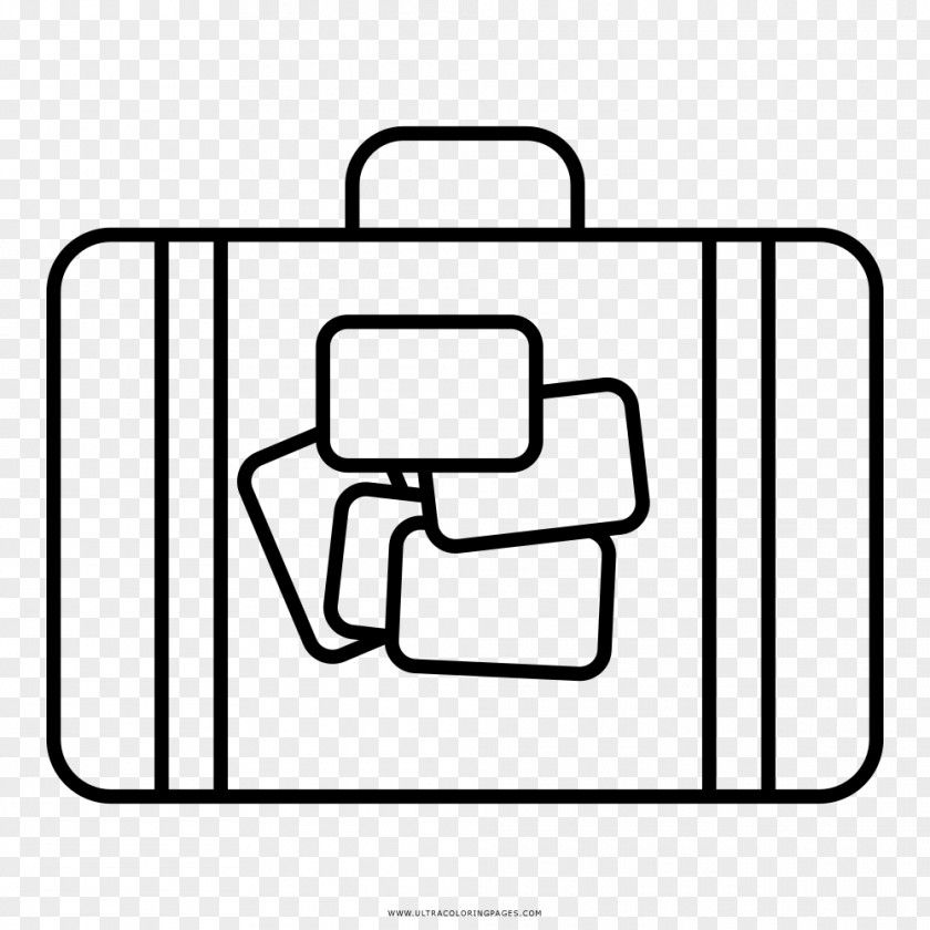 Suitcase Travel Drawing Coloring Book PNG
