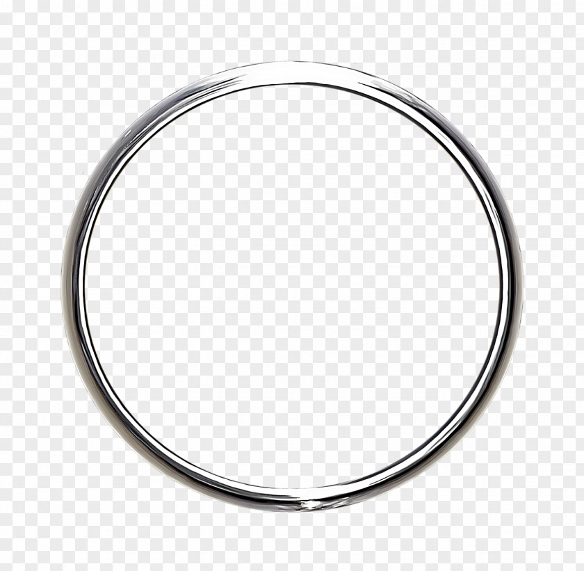 Circular Border Keychain Ring Metal PNG