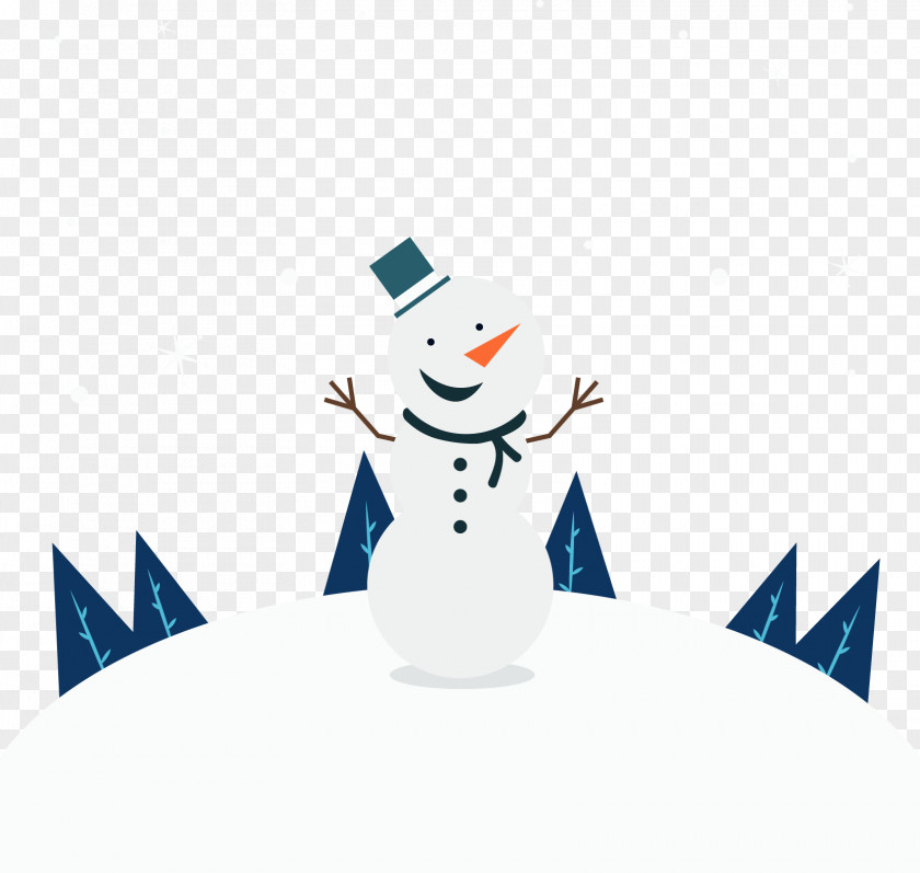 Vector Snowman Winter Illustration PNG