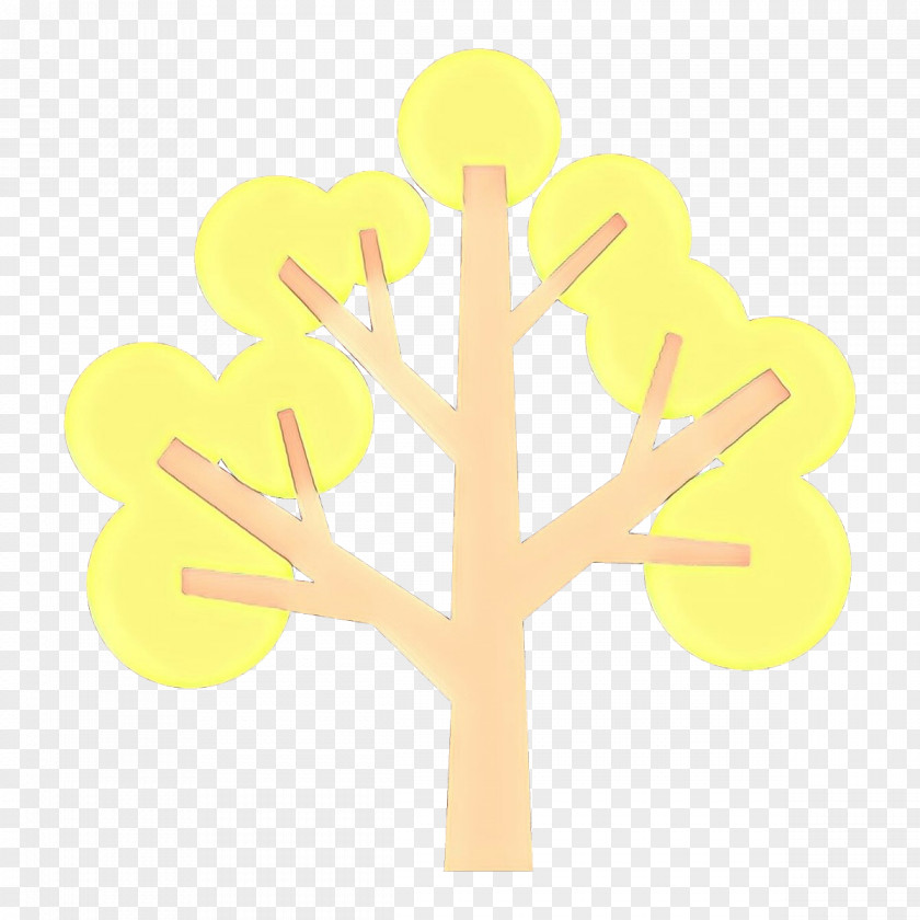 Yellow Tree Hand Plant Gesture PNG