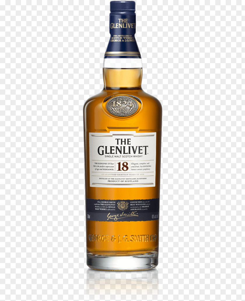 Bottle The Glenlivet Distillery Scotch Whisky Single Malt Speyside Whiskey PNG