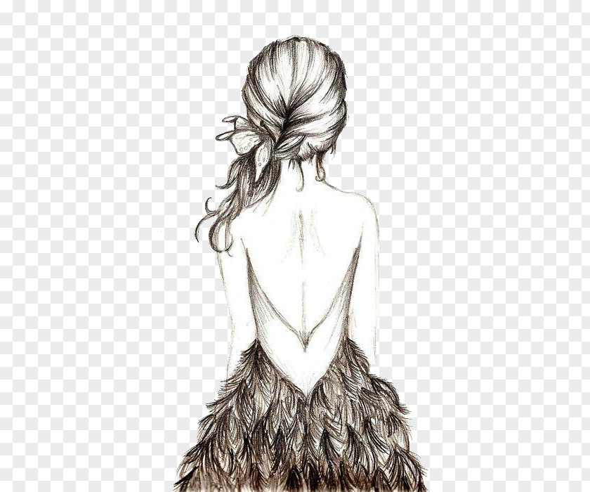 Dress Drawing Painting Sketch PNG
