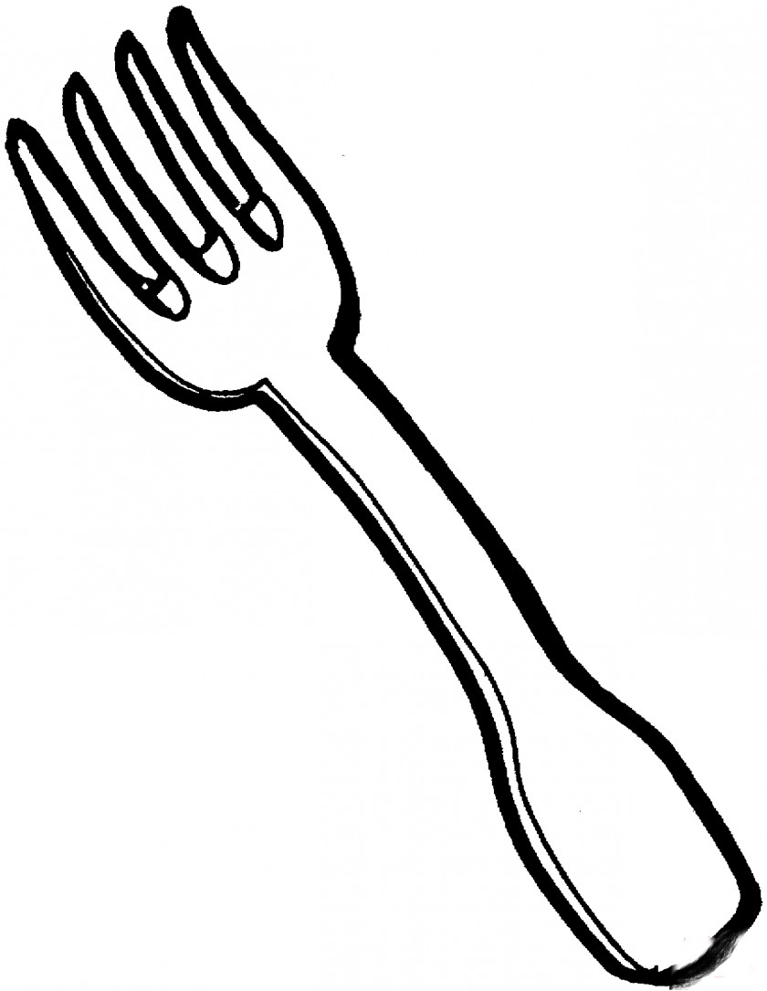 Fork Knife Spoon Coloring Book Clip Art PNG