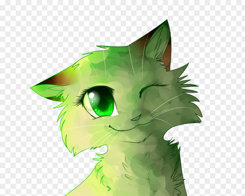 Cat Whiskers Green Cartoon PNG