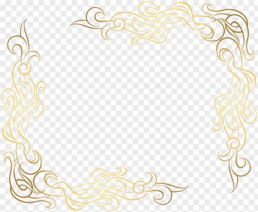 Gold Floral Ornament Clip Art PNG