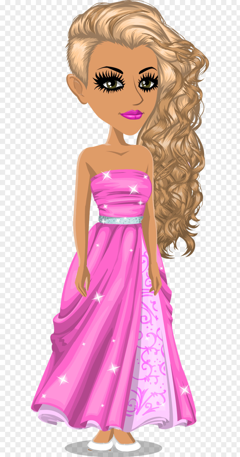 Barbie Brown Hair Long PNG