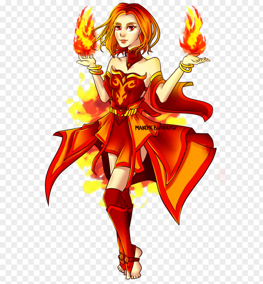 Dota 2 Lina Inverse Digital Art Drawing PNG