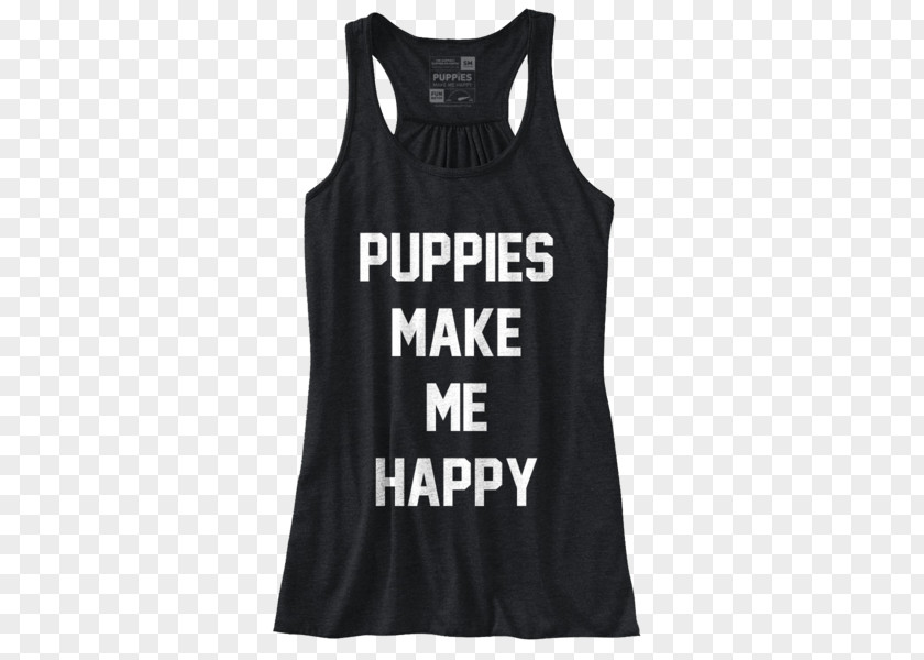 Puppies Make Me Happy T-shirt Gilets Active Tank M Sleeveless Shirt PNG