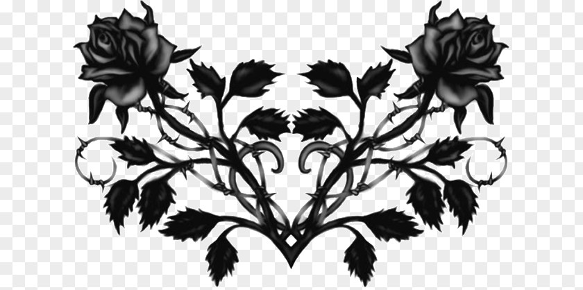 Rose Black Flower Drawing PNG