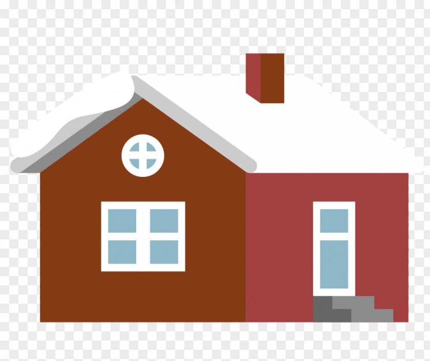 Vector Wooden House Building Roof Snow PNG