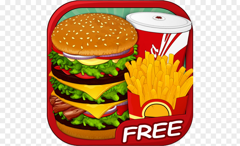 Yummy Burger Mania Game Apps Hamburger French Fries Eco Chef Delicious Free PNG