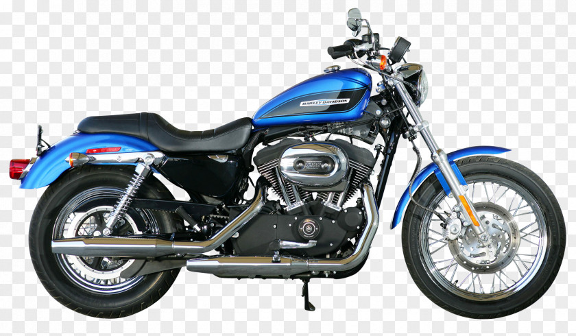 Blue Harley Davidson Motorcycle Bike Side View Exhaust System Harley-Davidson Sportster Custom PNG