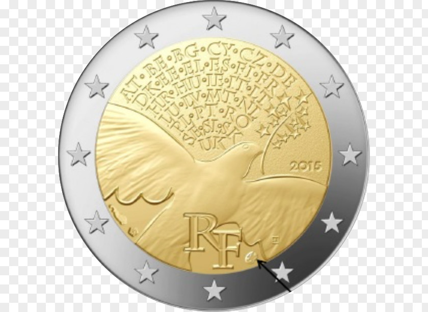 France 2 Euro Coin Commemorative Coins PNG