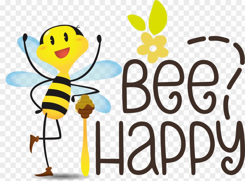 Honey Bee Bees Insects Cartoon Pollinator PNG