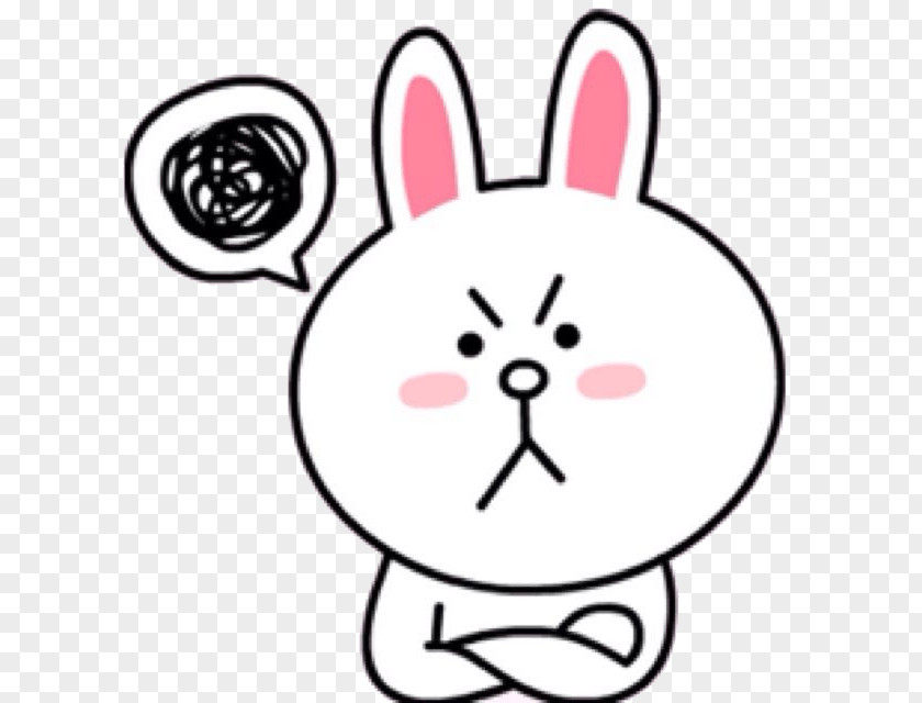 Rabbit Line Friends Leporids Anger Sticker PNG