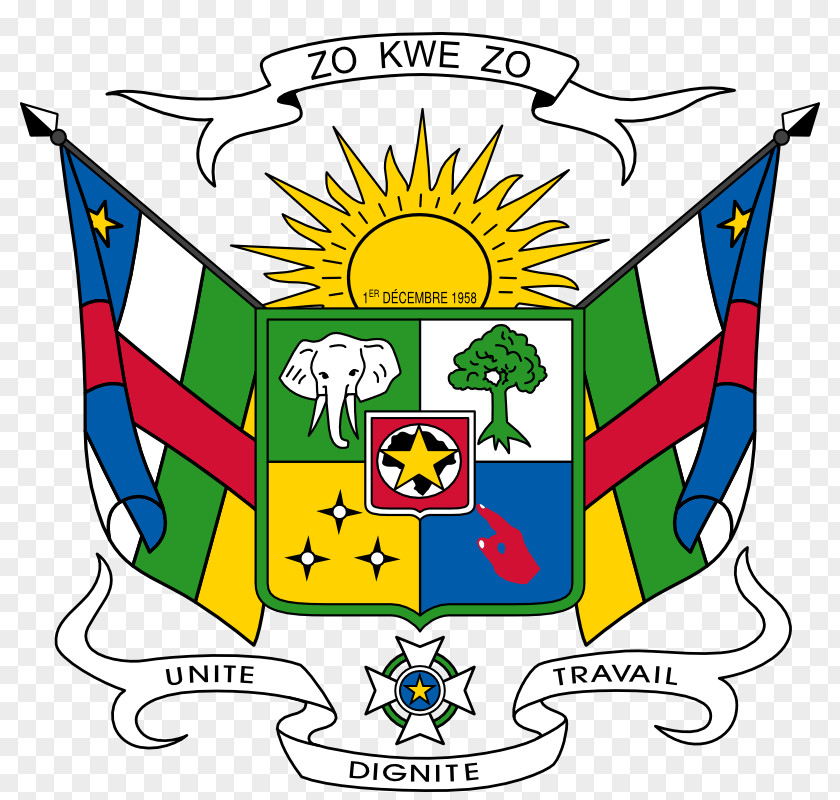 Central Africa Font African Empire Coat Of Arms The Republic Flag Prefectures PNG