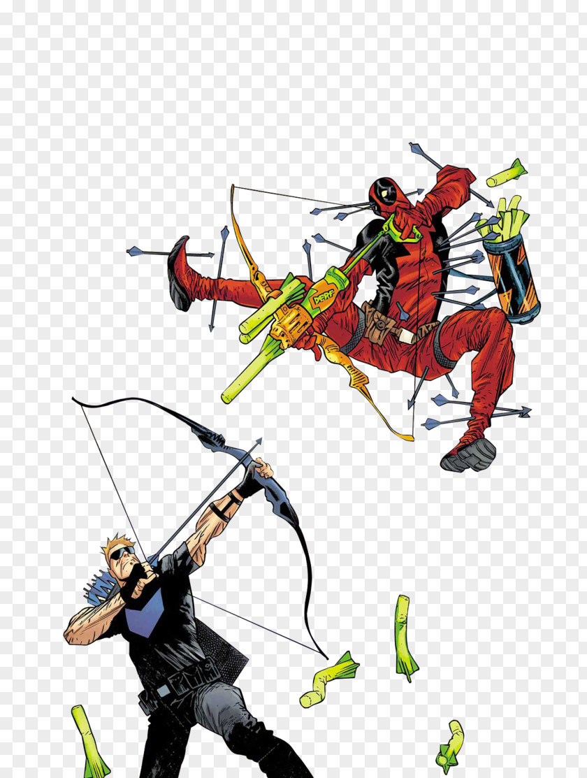 Hawkeye Clint Barton Vs. Deadpool Marvel Comics PNG