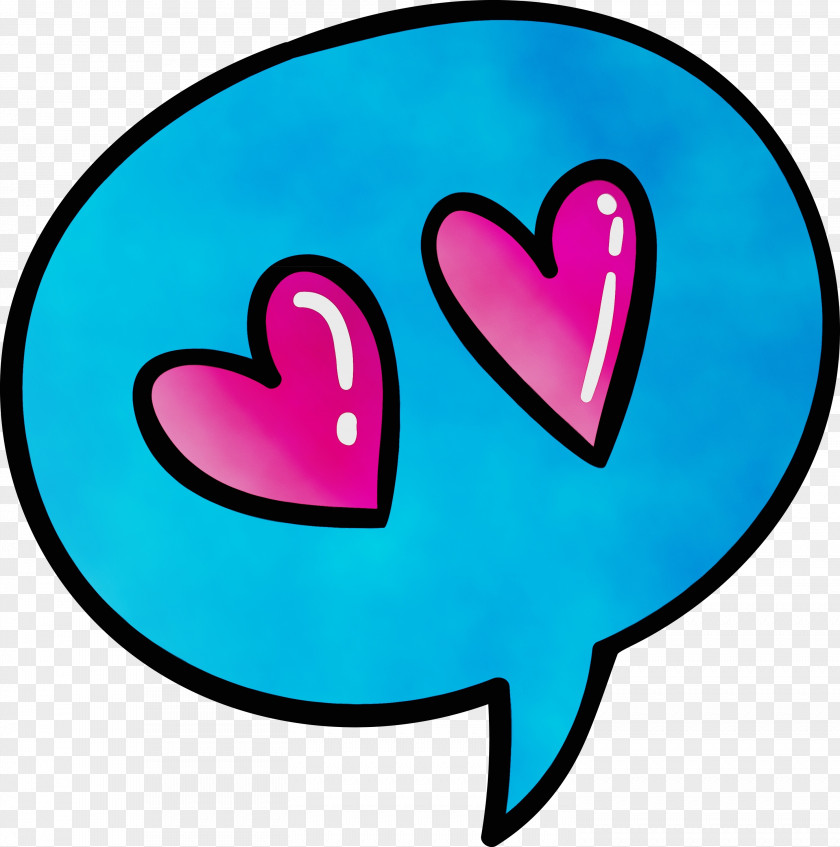 Heart Turquoise Pink Love Line Art PNG