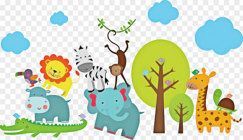 Forest Animal Figure Jungle Tree PNG