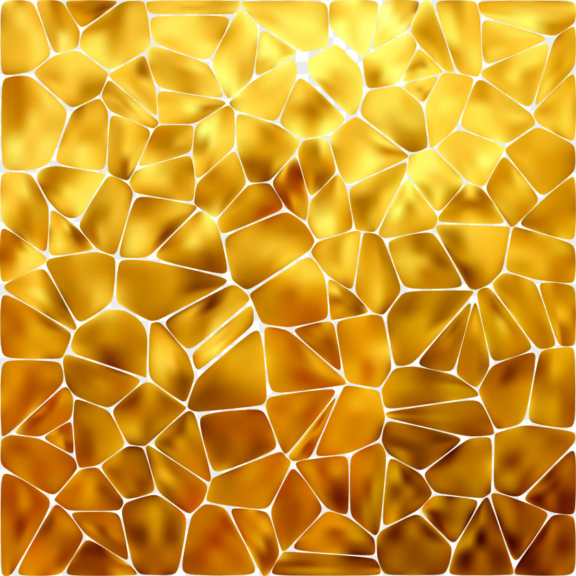 Golden Irregular Technology Cellular Background Vector Honeycomb Gold Aluminium Foil Wallpaper PNG