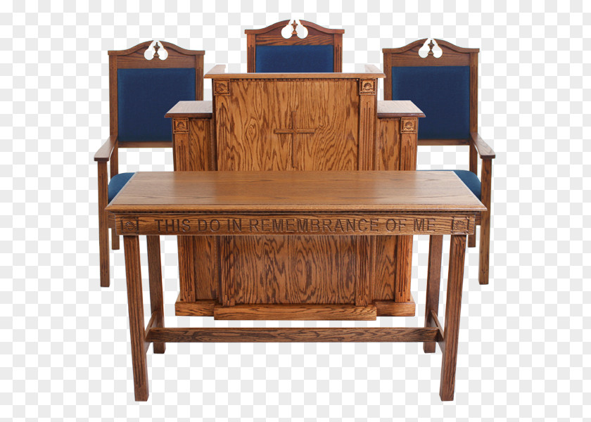 Wooden Podium Pulpit Table Altar Church Furniture PNG