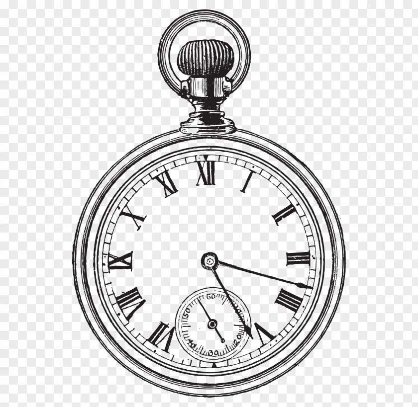 Hand-painted Alarm Clock Pocket Watch Clip Art PNG